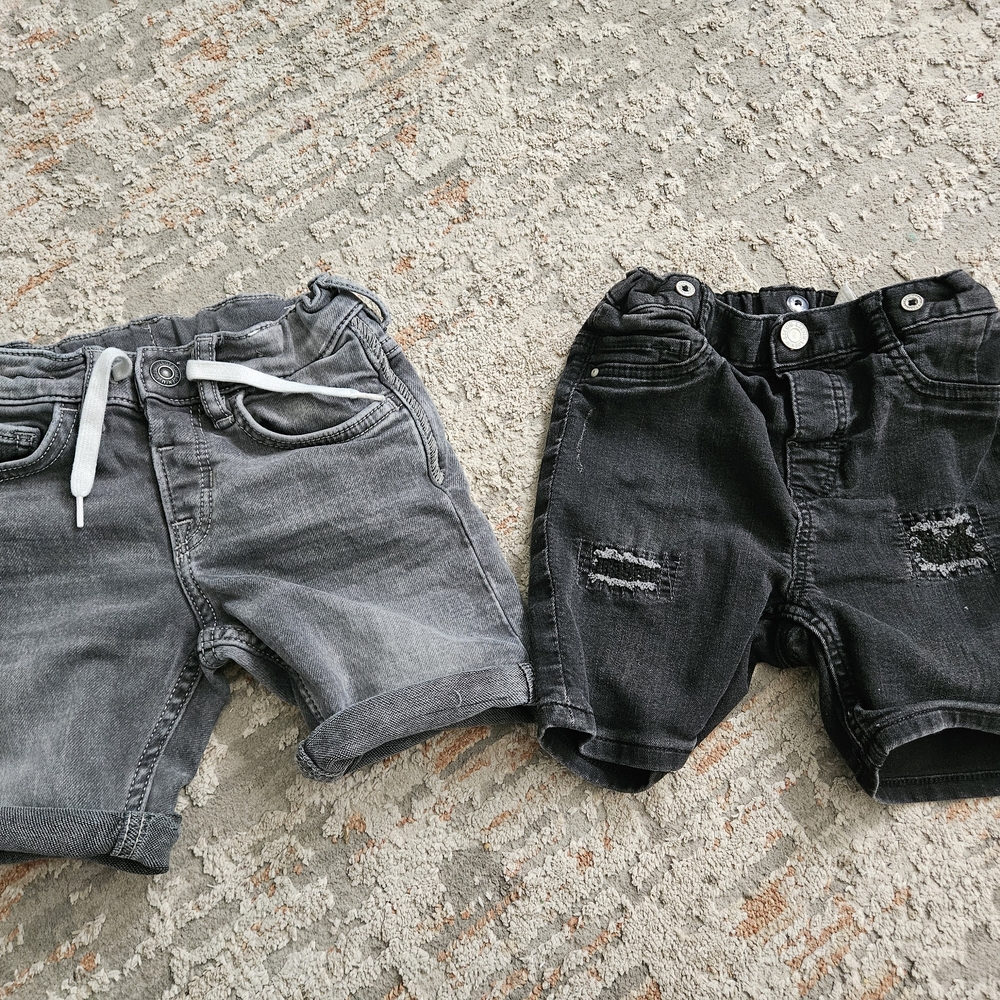 Kids Gray Denim Shorts - Casual Pull-On Style